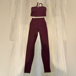 Lululemon Athletica Maroon Leggings and top